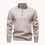 Men's Cable Textured Zip-Up Jumper | Stratton