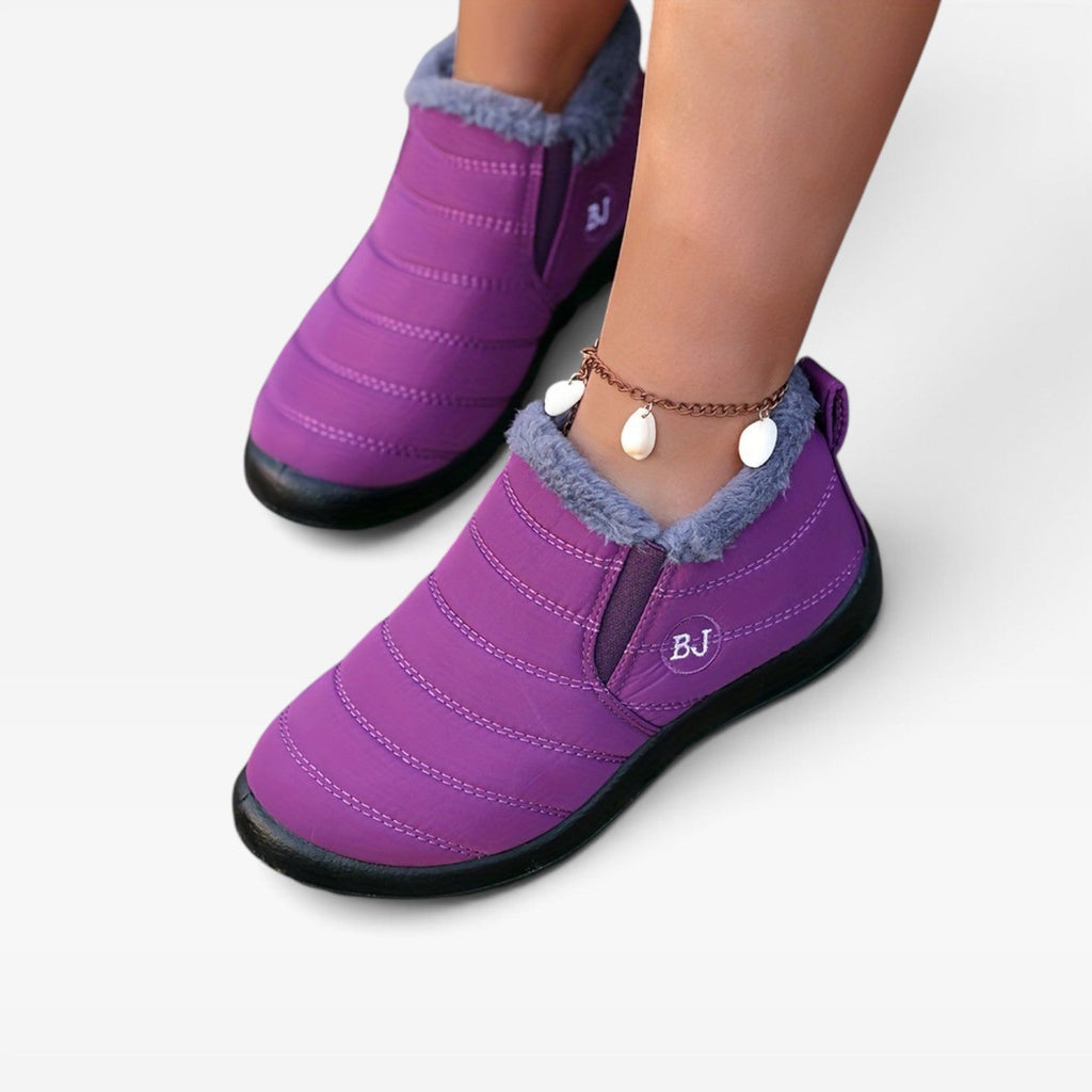 Women's Waterproof Quilted Ankle Boots with Fur Lining — view 15