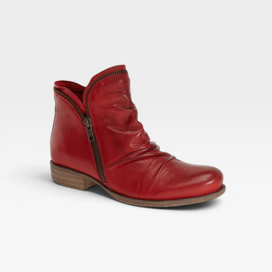 Women's Leather Ankle Boots with Side Zip — view 8