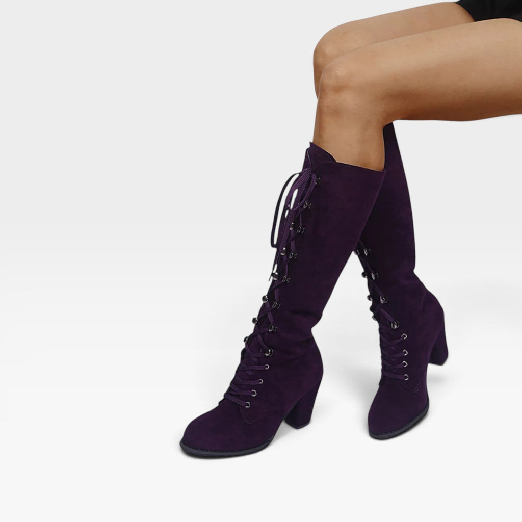 Women's Lace-Up Ankle Boots with Square Heel — view 13