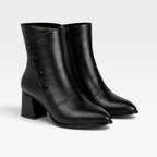 Women's Pointed Toe Leather Ankle Boots — view 3