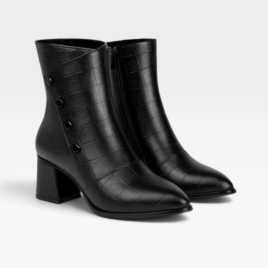 Women's Pointed Toe Leather Ankle Boots — view 3