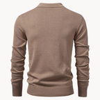 Men's Ribbed Knit Zip-Up Polo Jumper | Eldridge