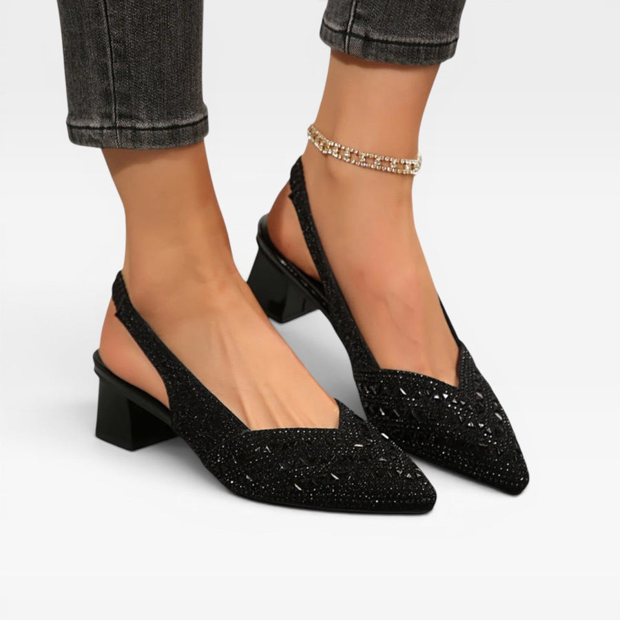 Women's Rhinestone Slingback Court Shoes — view 6