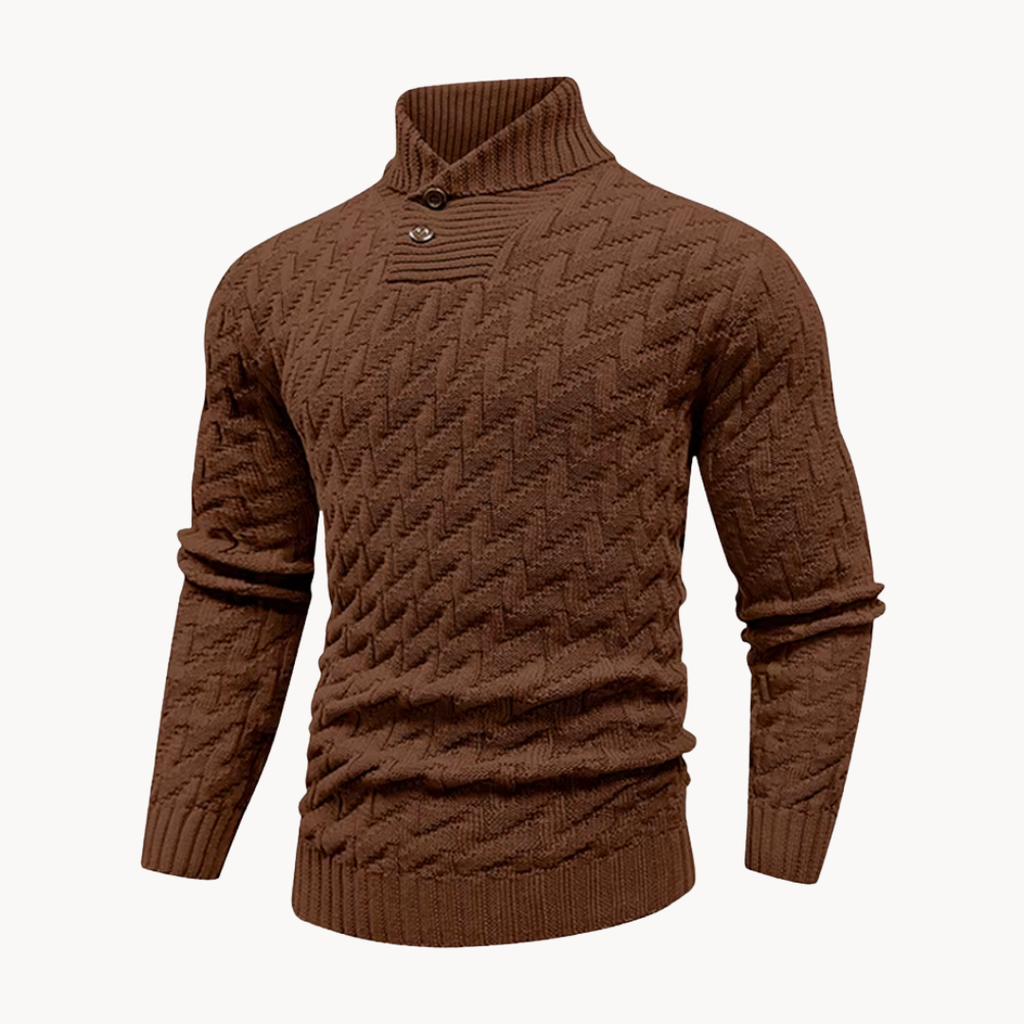Men's Basketweave Knit Shawl Collar Jumper | Holden