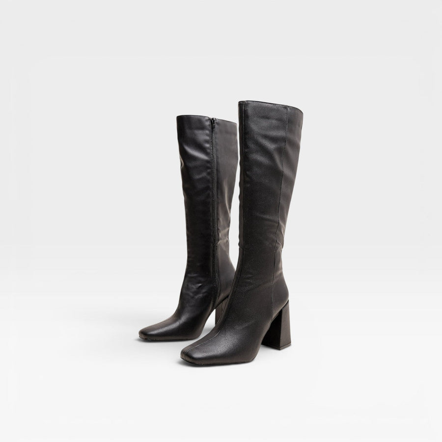 Women's Knee-High Boots with Square Heel and Zip — view 4
