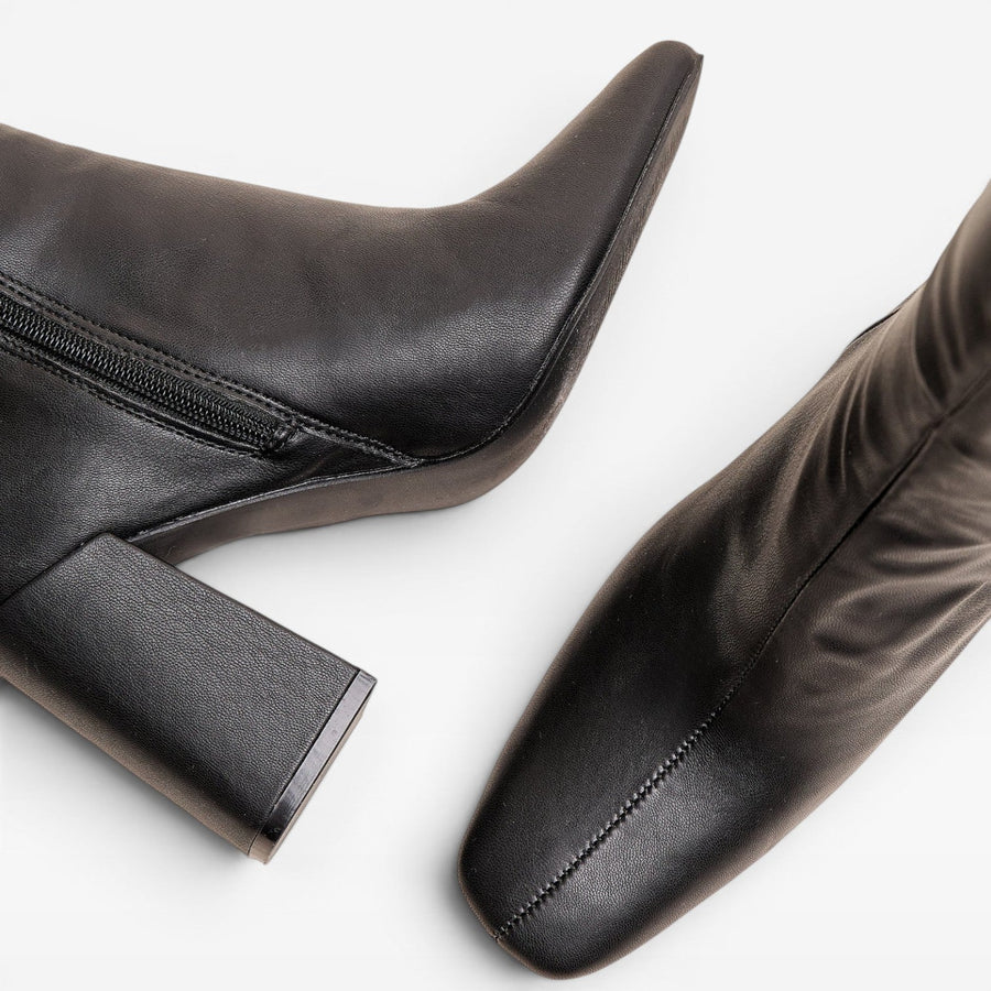 Women's Knee-High Boots with Square Heel and Zip — view 5