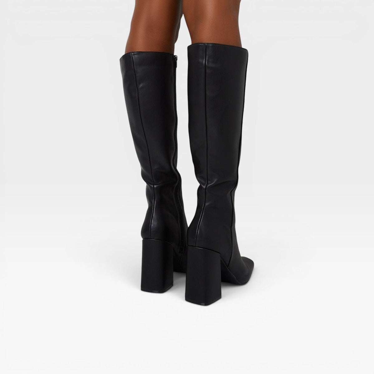 Women's Knee-High Boots with Square Heel and Zip — view 7