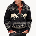 Men's Patchwork Reindeer Knit Jacket | Mountridge