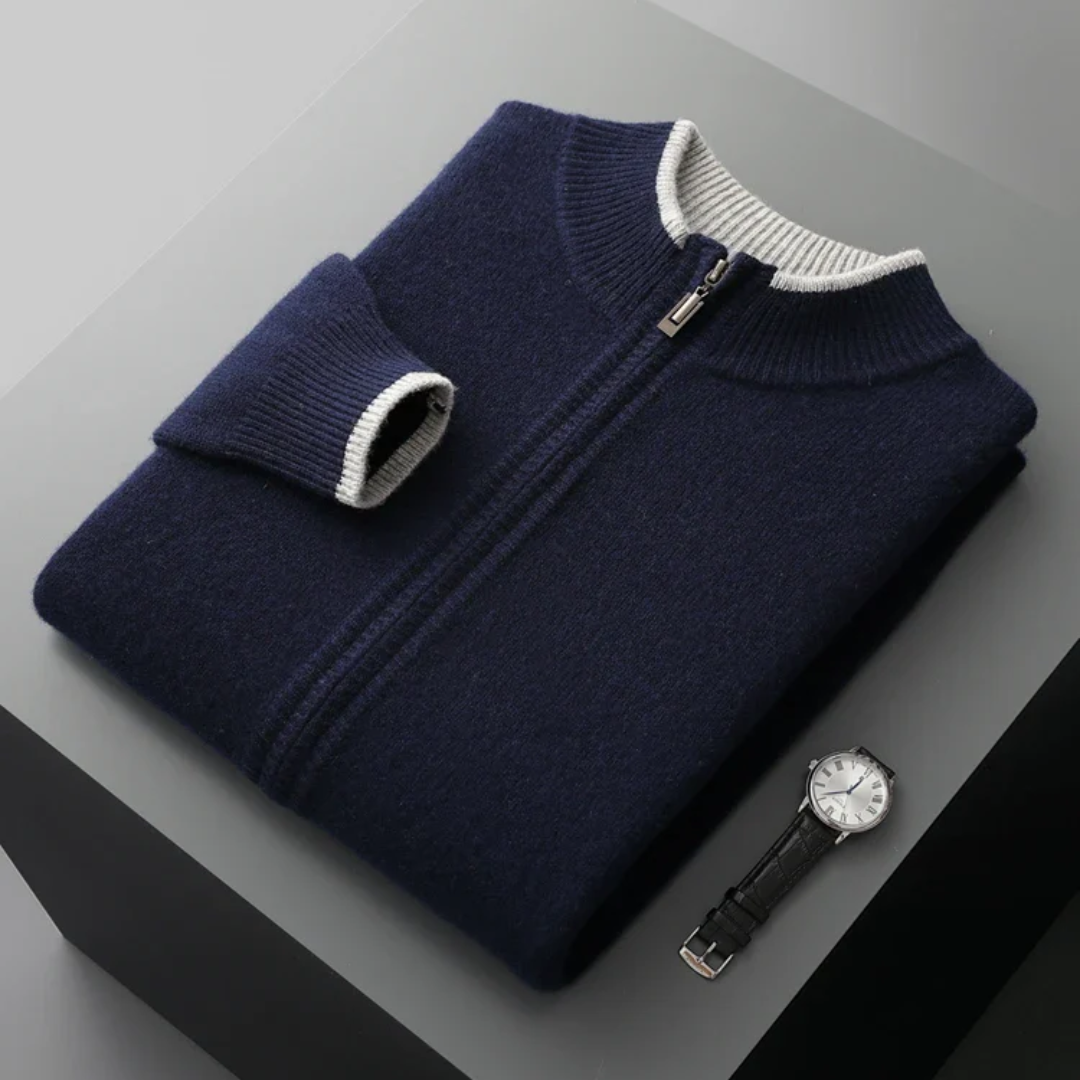 Men's Merino Wool Zip Jumper | Kingston