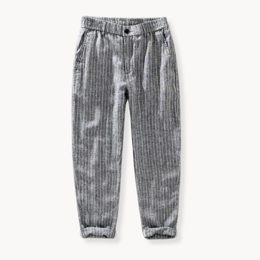 Men's Pinstripe Linen Trousers | Ulric