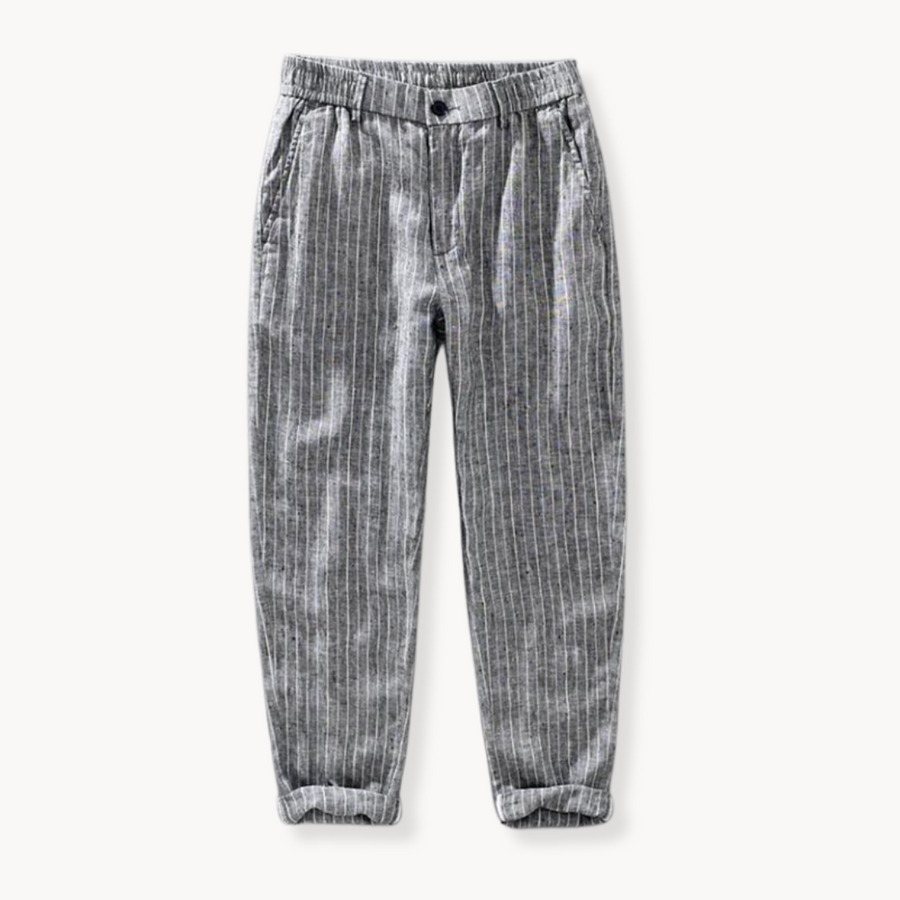 Men's Pinstripe Linen Trousers | Ulric