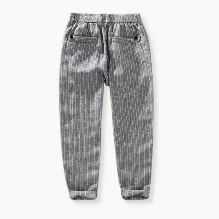 Men's Pinstripe Linen Trousers | Ulric