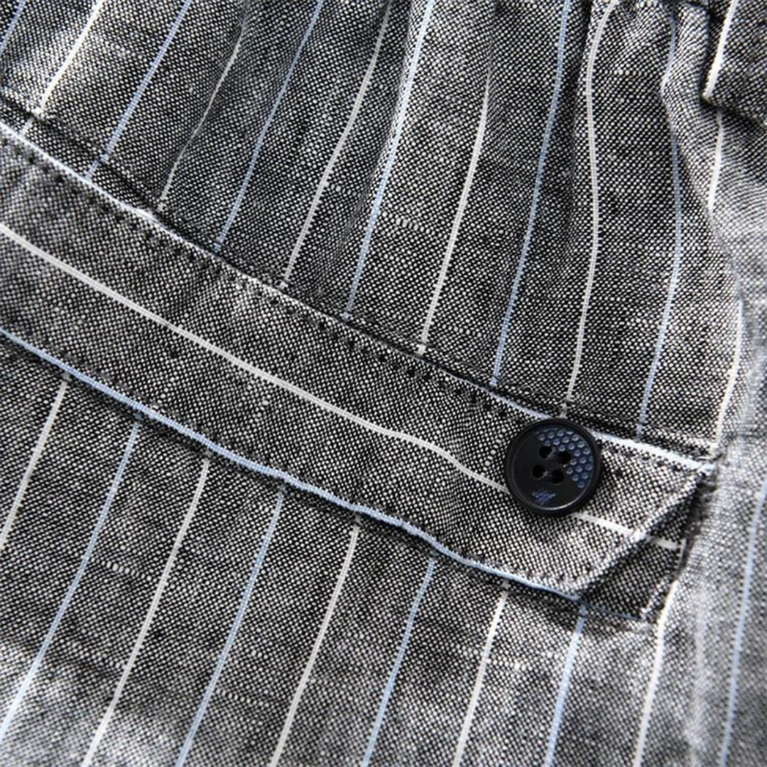 Men's Pinstripe Linen Trousers | Ulric