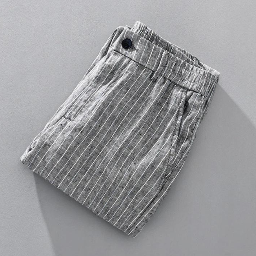 Men's Pinstripe Linen Trousers | Ulric