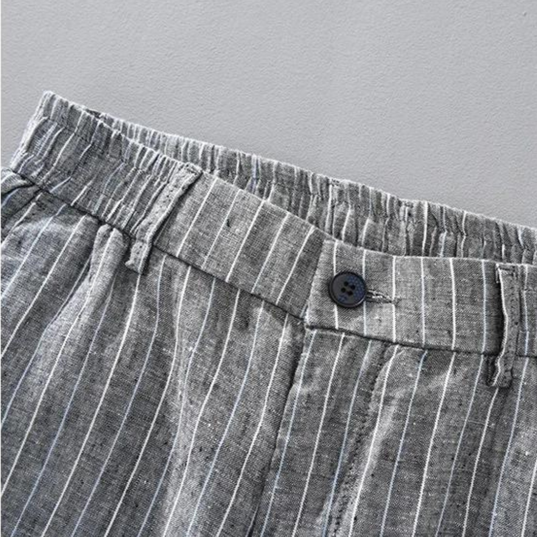 Men's Pinstripe Linen Trousers | Ulric