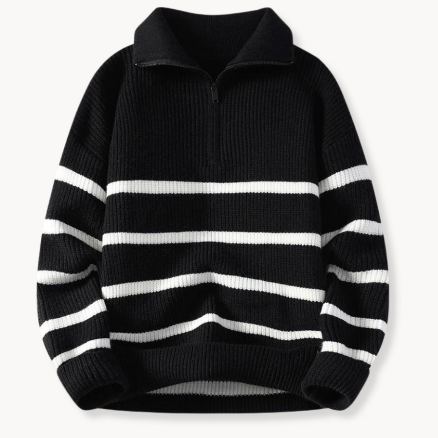 Men's Striped Quarter-Zip Jumper | Carlo