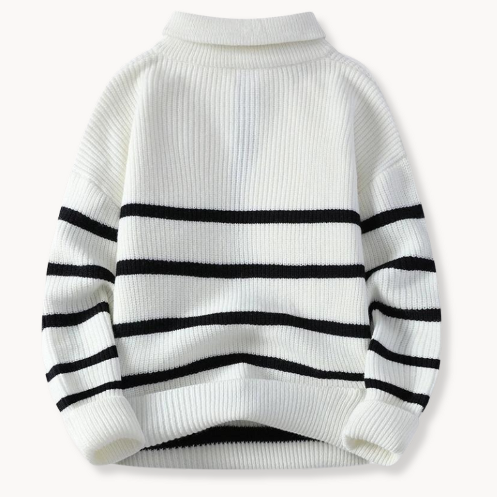 Men's Striped Quarter-Zip Jumper | Carlo