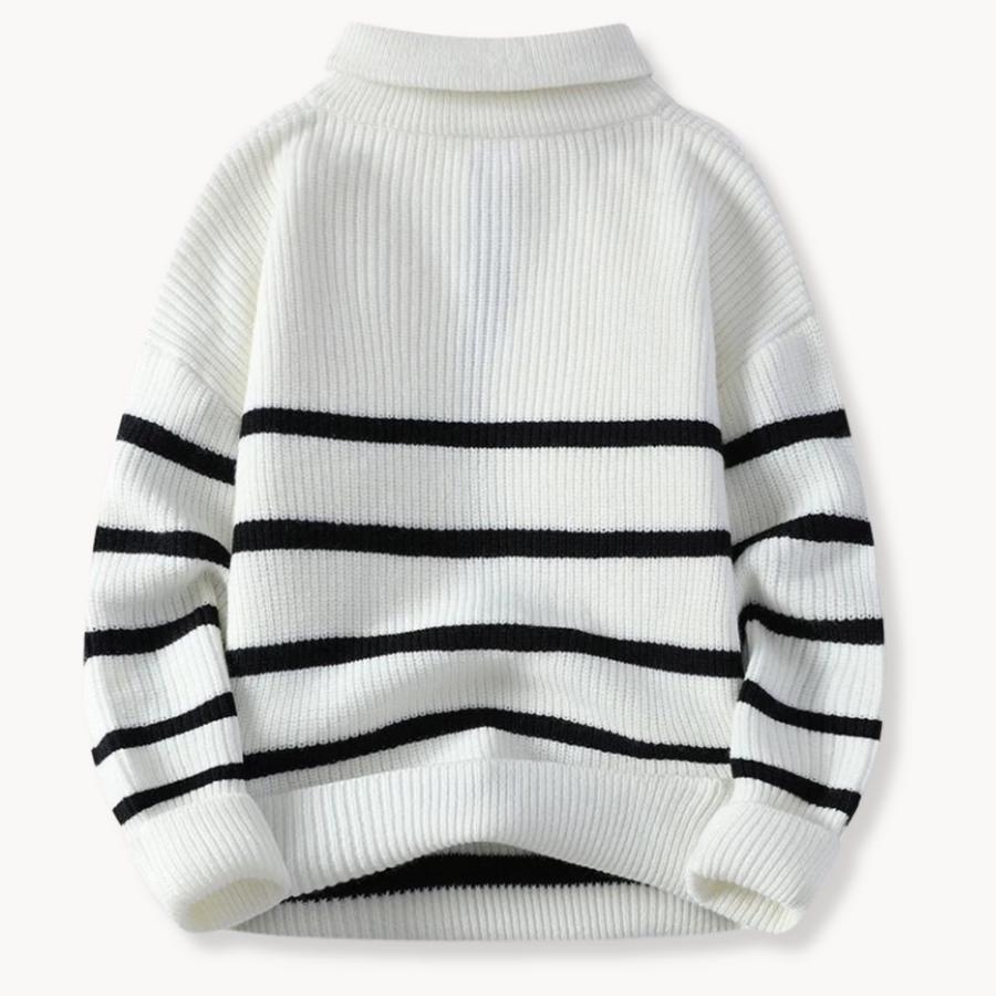 Men's Striped Quarter-Zip Jumper | Carlo