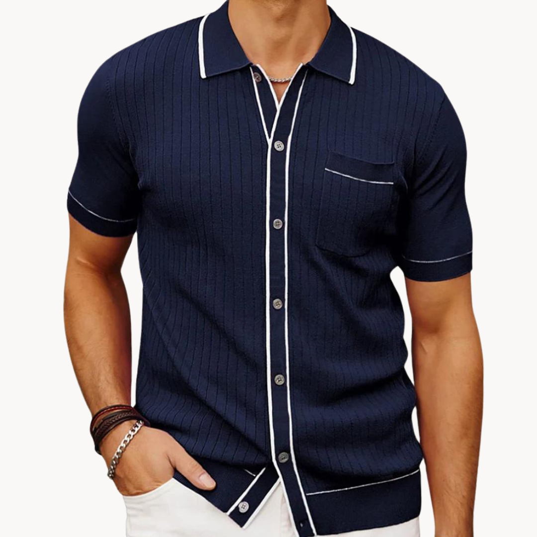Men's Ribbed Polo Shirt | Sable