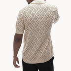 Men's Knitted Camp-Collar Cardigan in Grey – view 2