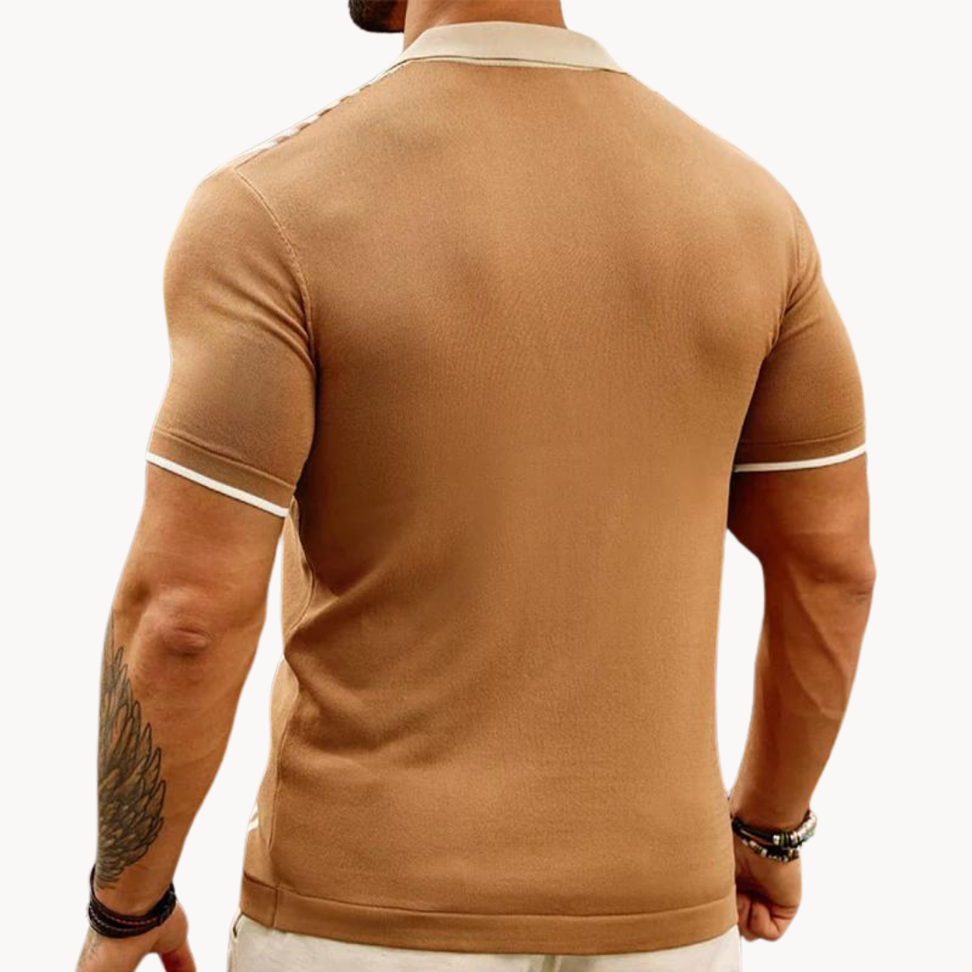 Men's Textured Polo Shirt | Alabaster