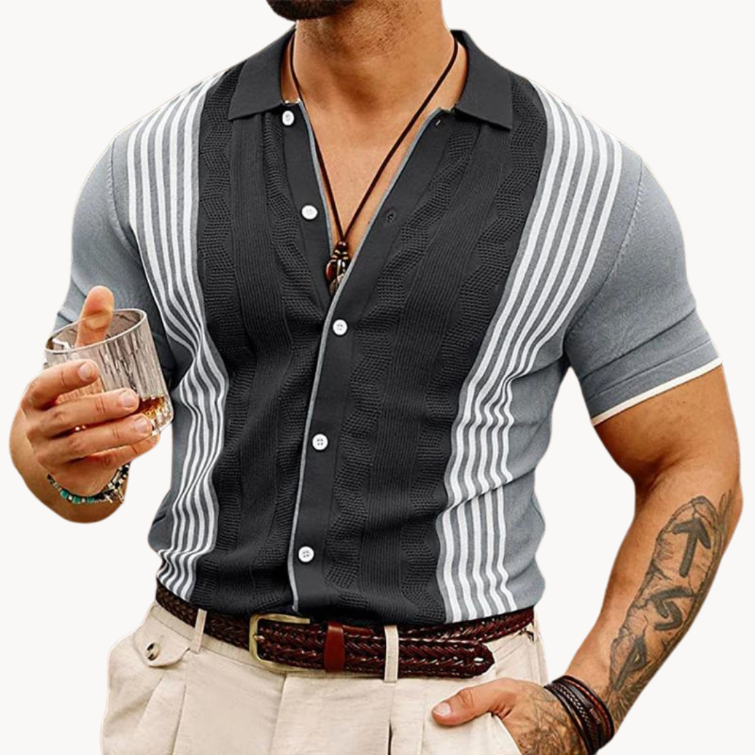 Men's Textured Polo Shirt | Alabaster