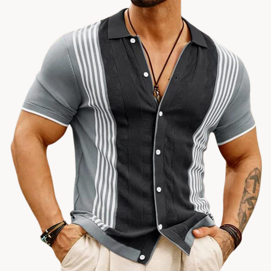Men's Textured Polo Shirt | Alabaster