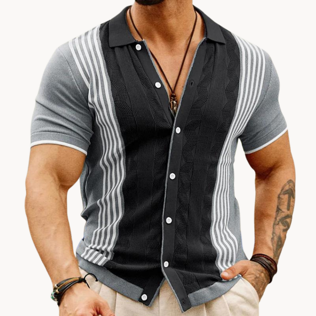 Men's Textured Polo Shirt | Alabaster