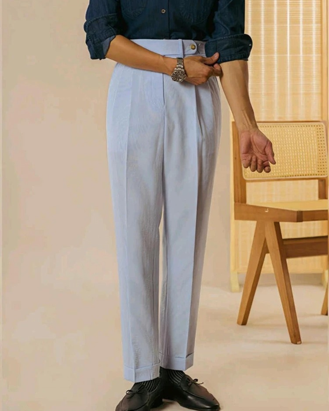 Men's Textured Trousers | Livorno