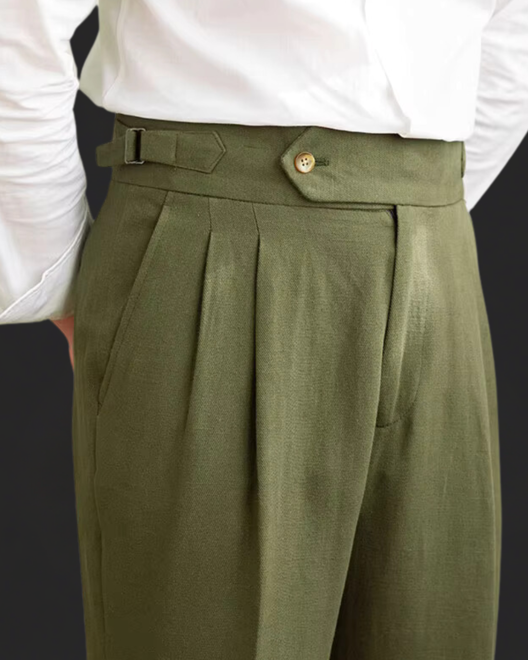 Men's Pleated Linen Trousers | Vento
