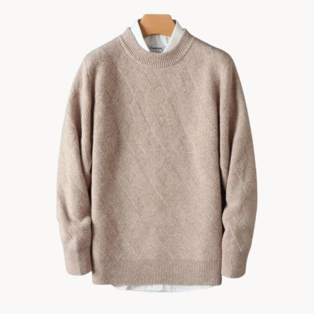 Men's Jacquard Knit Jumper | Textured Weave