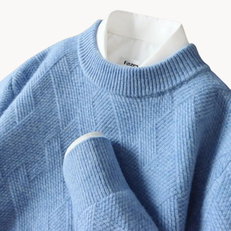 Men's Jacquard Knit Jumper | Textured Weave