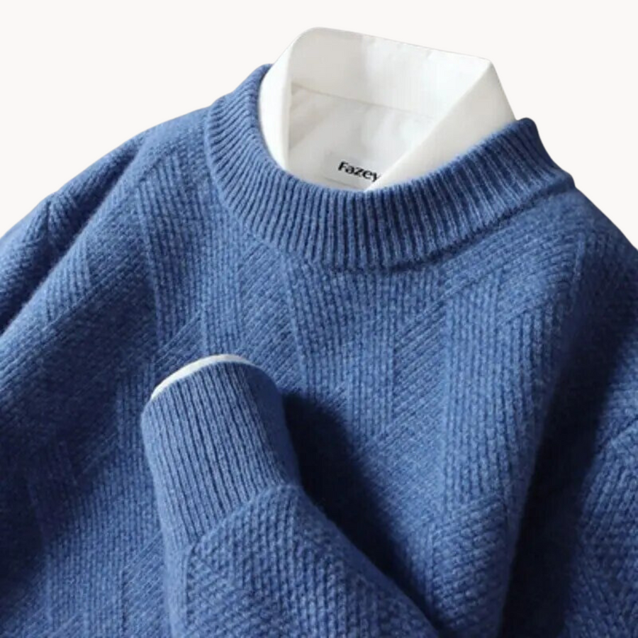 Men's Jacquard Knit Jumper | Textured Weave