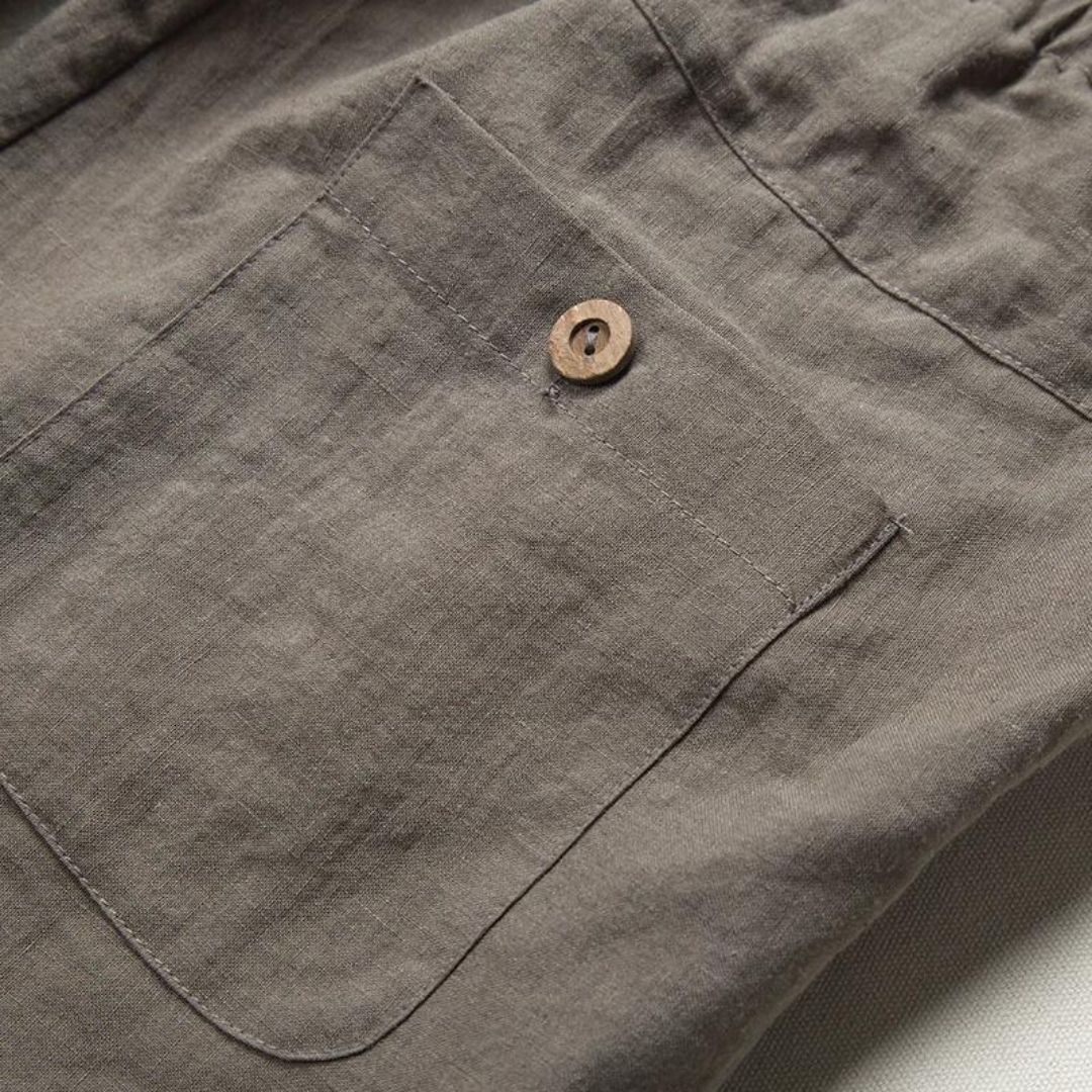 Men's Linen Straight-Leg Trousers | Yves