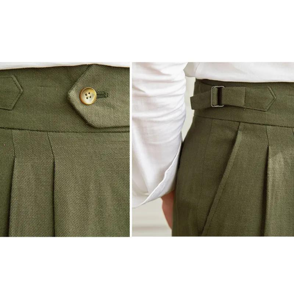 Men's Pleated Linen Trousers | Vento