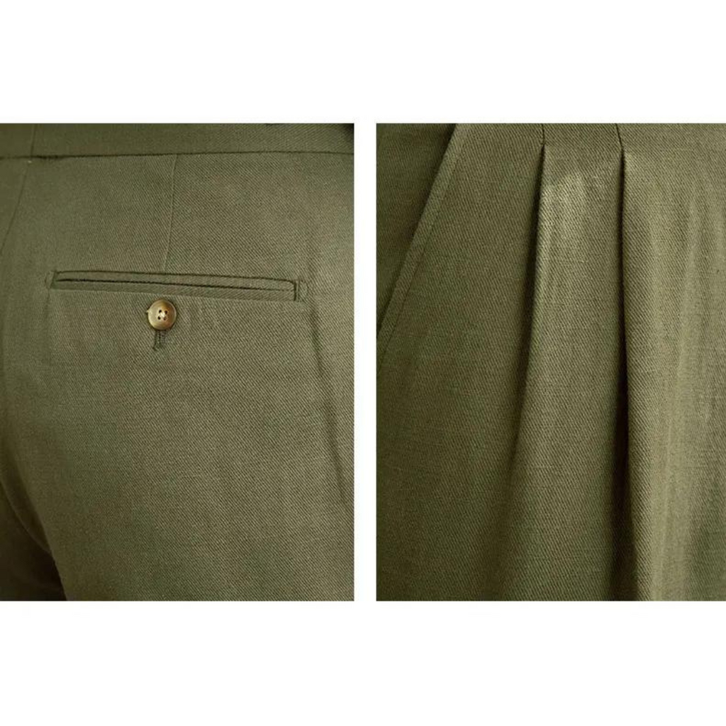 Men's Pleated Linen Trousers | Vento