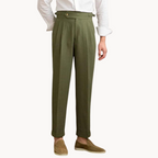 Men's Pleated Linen Trousers | Vento
