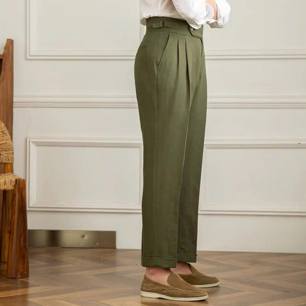 Men's Pleated Linen Trousers | Vento