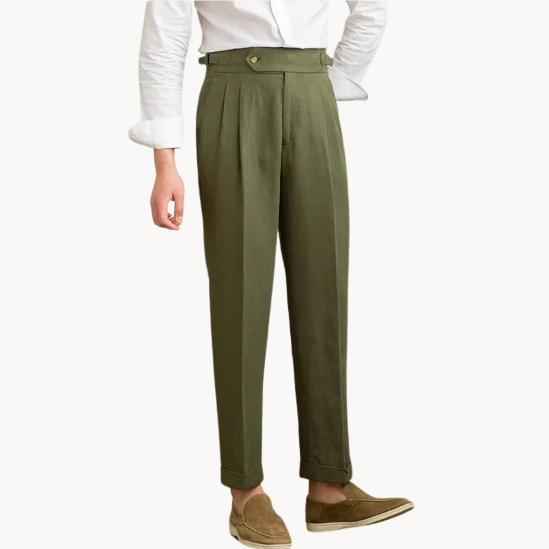 Men's Pleated Linen Trousers | Vento