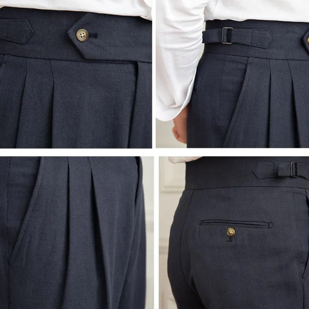 Men's Pleated Linen Trousers | Vento