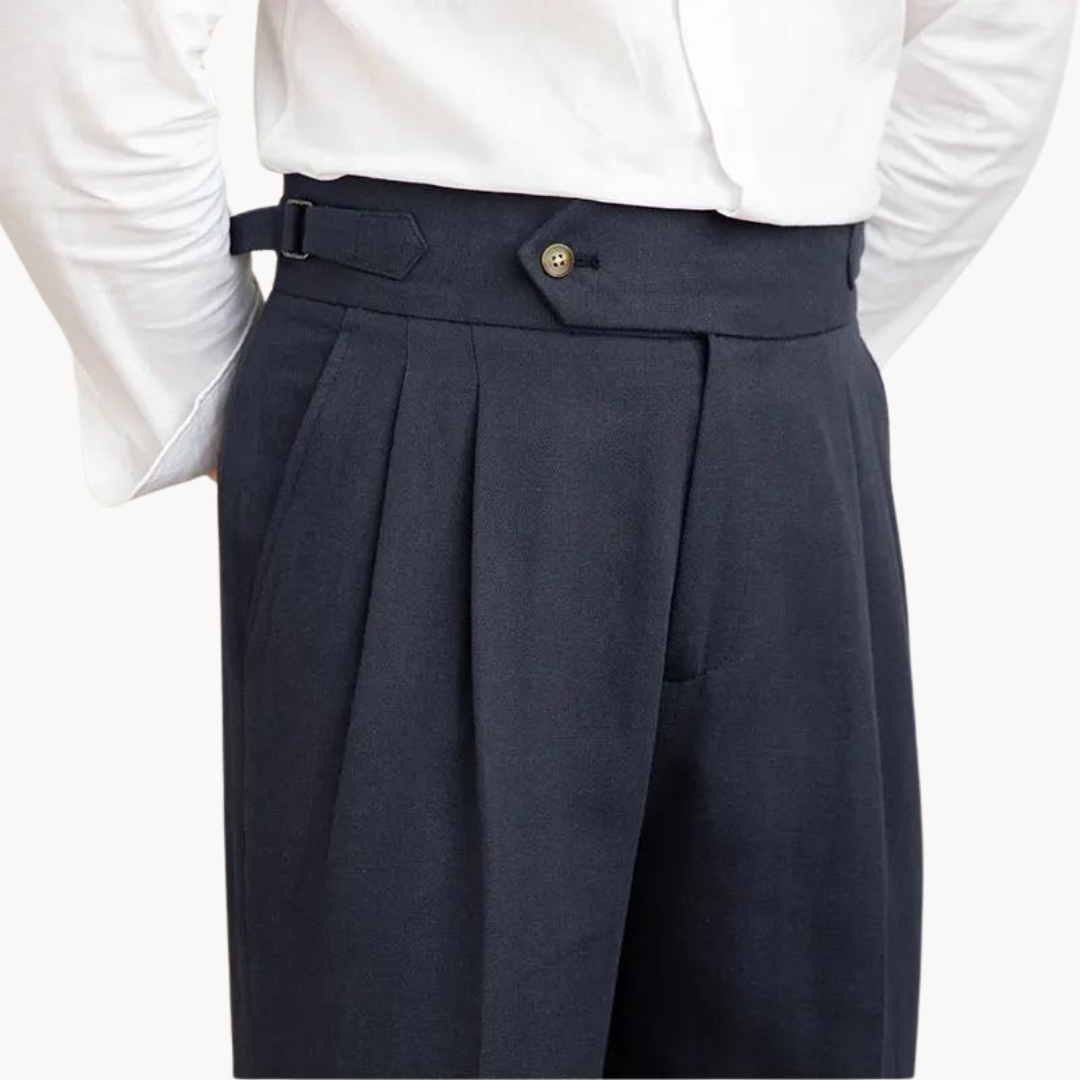 Men's Pleated Linen Trousers | Vento
