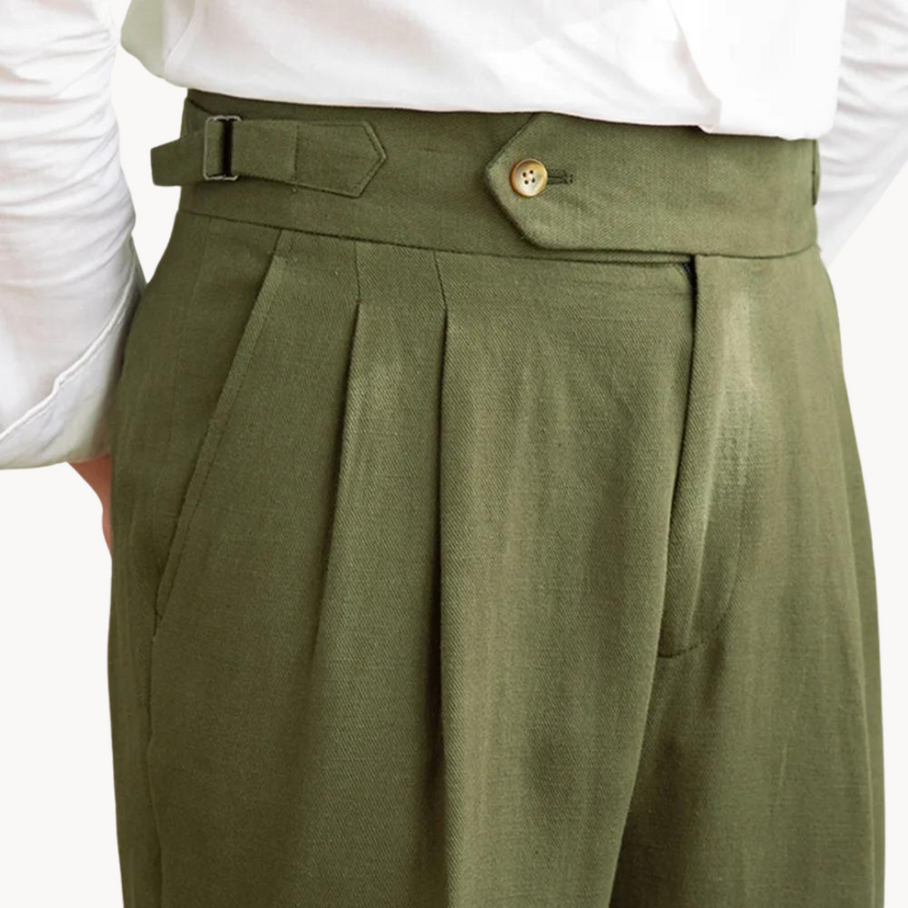 Men's Pleated Linen Trousers | Vento