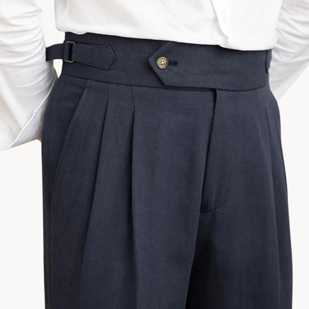 Men's Pleated Linen Trousers | Vento