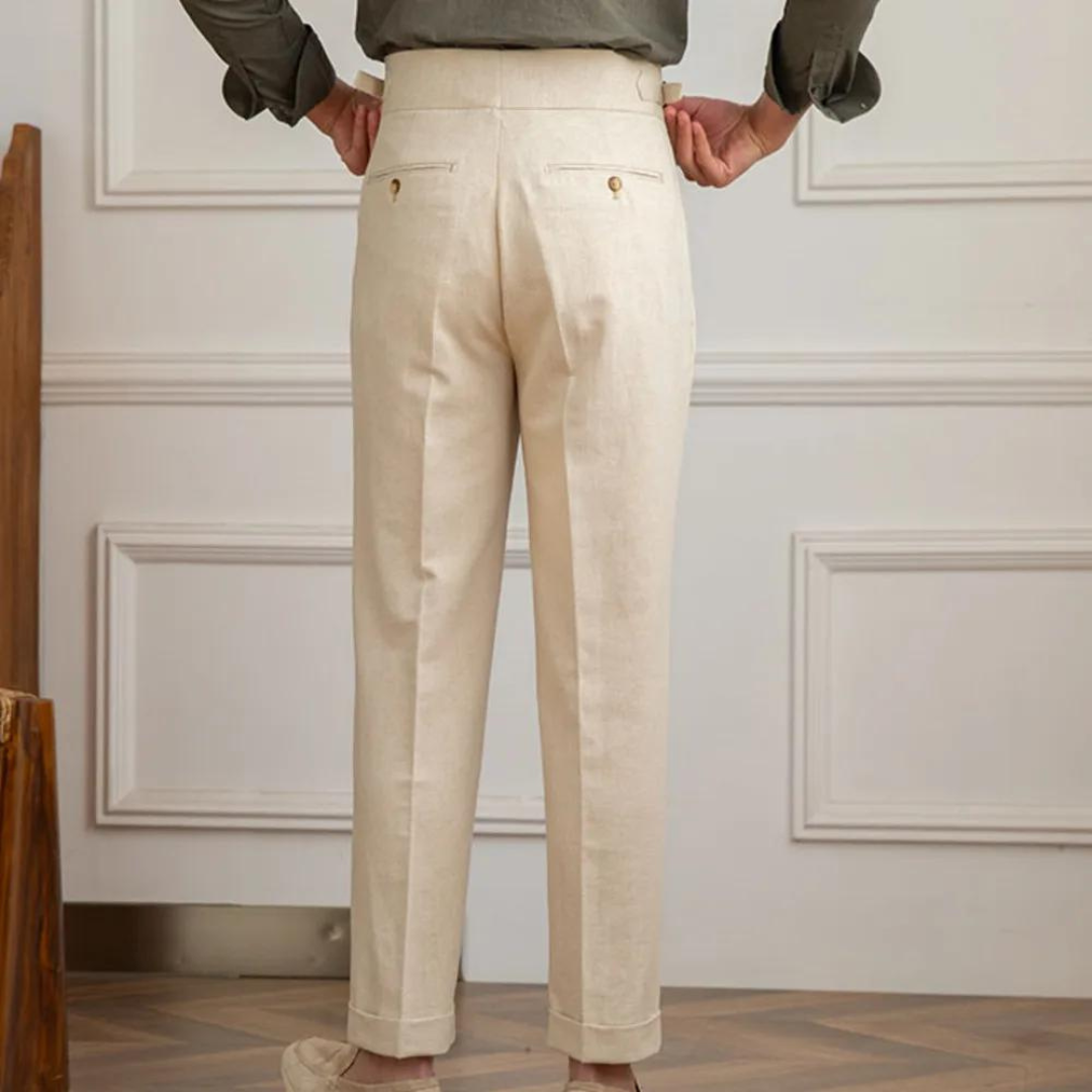 Men's Pleated Linen Trousers | Vento