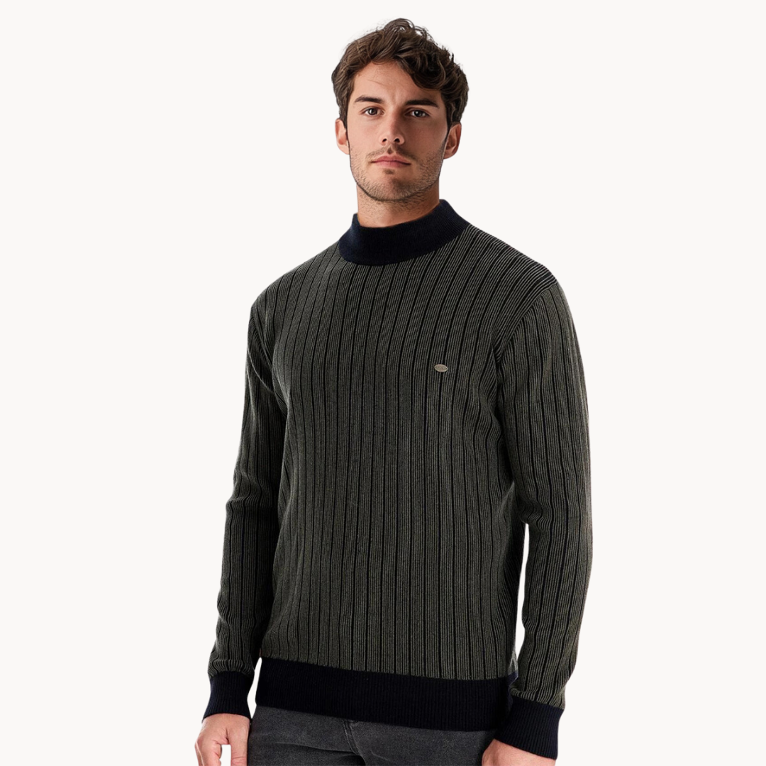 Men's Striped Cotton Jumper | Navigator