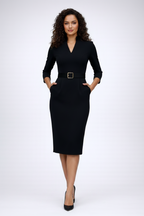 Women’s Structured Sheath Midi Dress - Parker and Grant