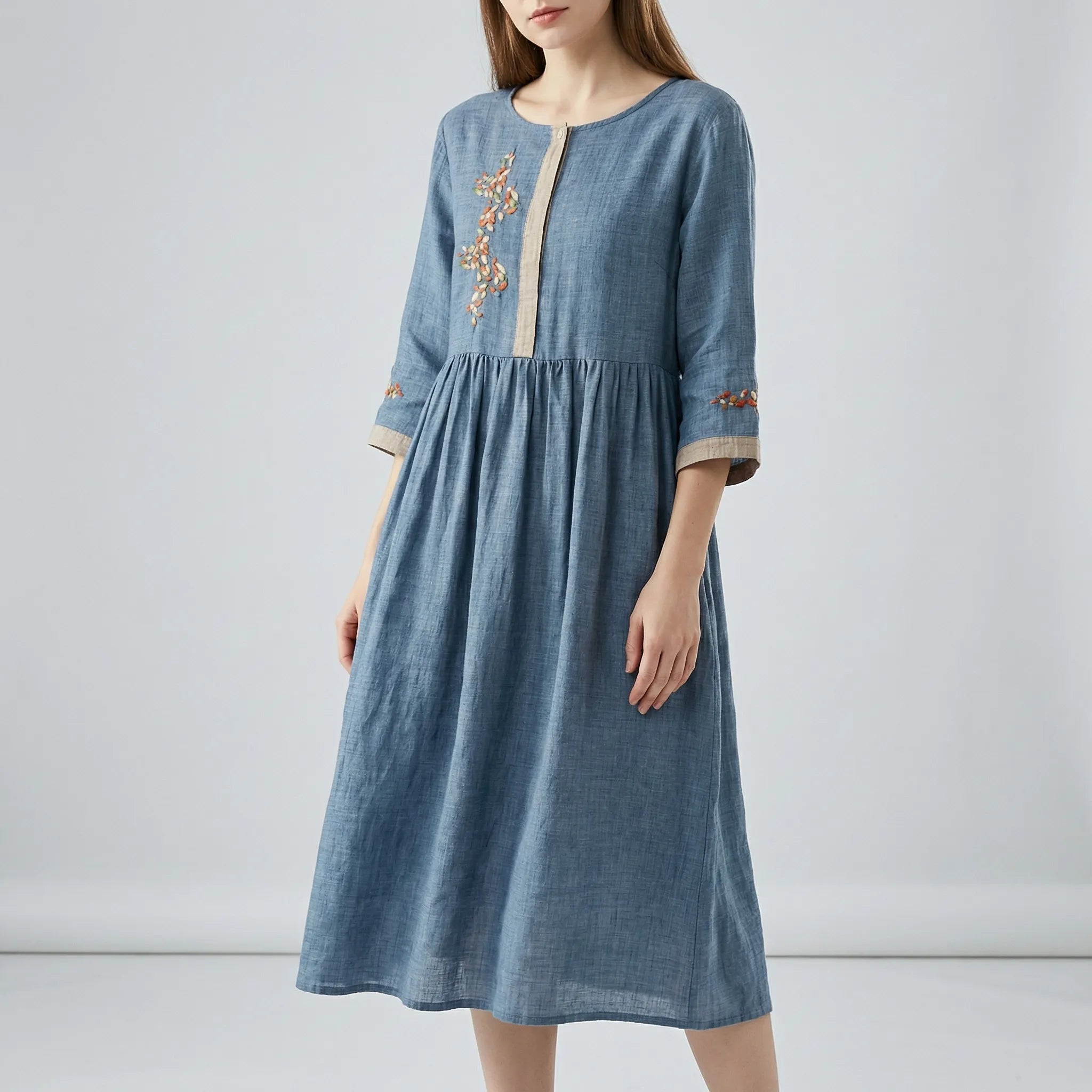 Women’s Embroidered Ethnic-Style Dress - Parker and Grant