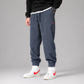 Men's fleece-lined corduroy joggers with cuffed ankles