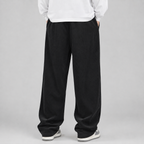 Men's wide-leg corduroy trousers with drawstring waist